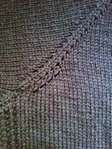 Everyday Cardigan close up bust shaping yoke showing