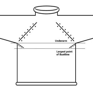 Bust shaping Top Down increases showing